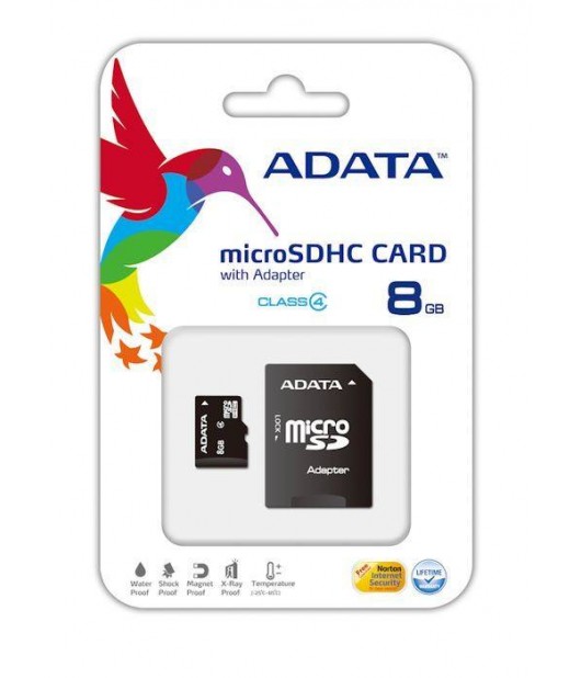ADATA 8GB MICRO SDHC CARD CLASS 4 INC SD ADAPTER