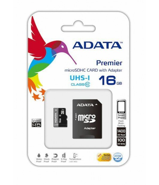 ADATA 16GB MICRO SDHC CARD CLASS 10 UHS-1 INC SD ADAPTOR