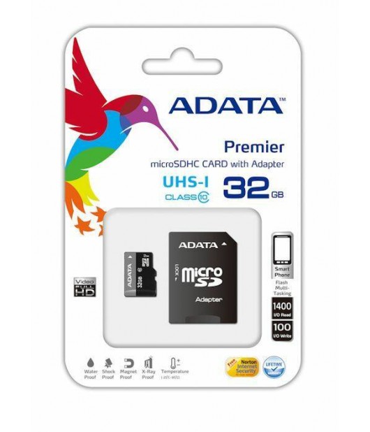 ADATA 32GB MICRO SDHC CARD CLASS 10 UHS-1 INC SD ADAPTOR