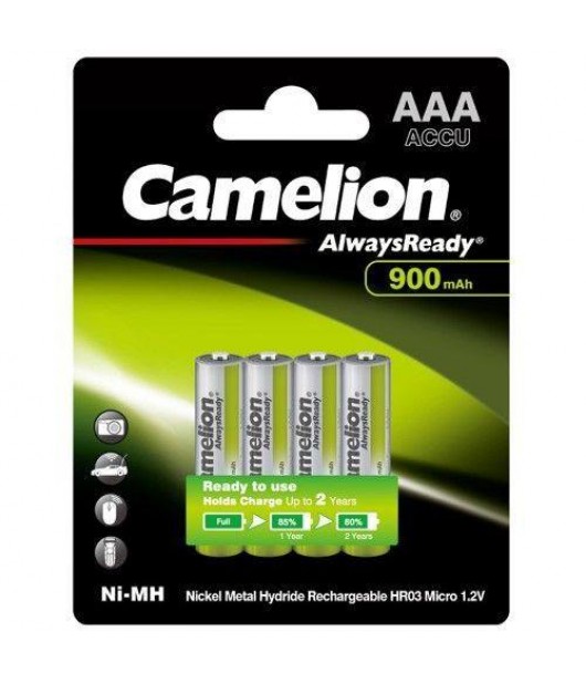 CAMELION ALWAYSREADY 900MAH AAA RECHARGEABLE 4 PACK