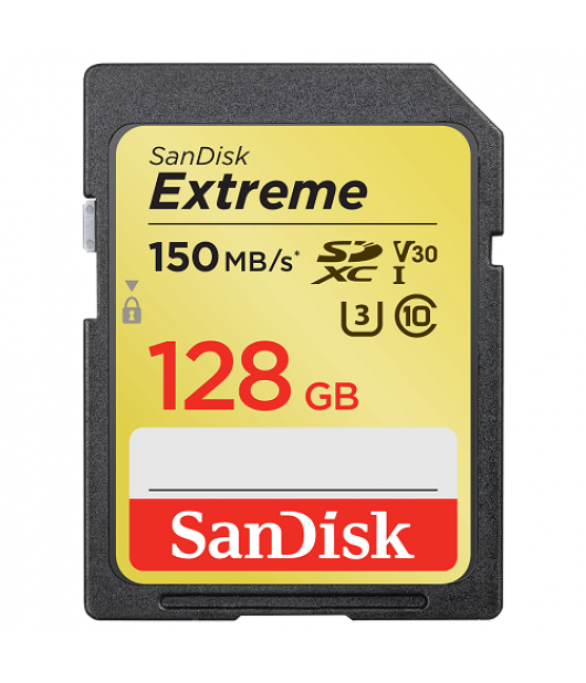 SANDISK EXTREME SDXC 128GB 150MB/S C10 U3
