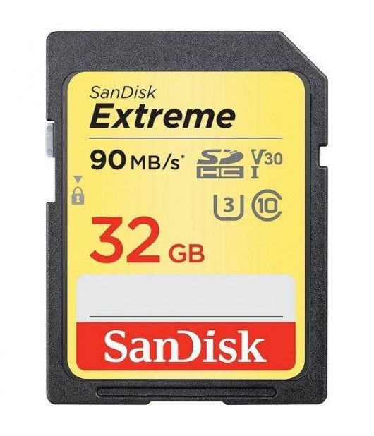 SANDISK EXTREME SDHC 32GB 90MB/S UHS1 C10 U3
