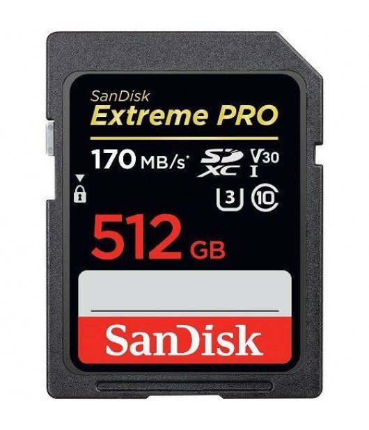 SANDISK EXTREME PRO SDXC 512GB 170MB/S C10 U3