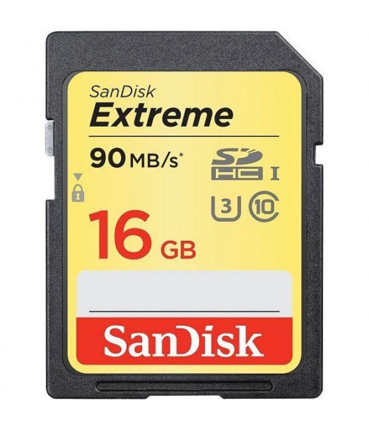 SANDISK EXTREME SDHC 16GB 90MB/S UHS1 C10 U3